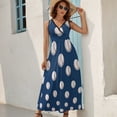 thumbnail image 5 of Baseball Softball Ball Womens Night Club Maxi Dress V Neck Sleeveless Bohemia Long Dresses, 5 of 9
