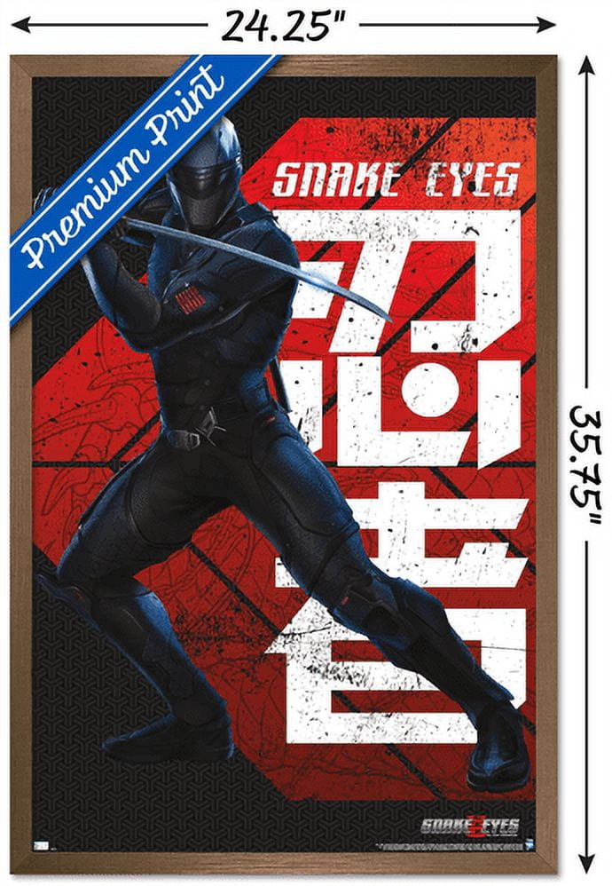G.I. Joe: Snake Eyes - Pose Wall Poster, 22.375" x 34", Framed