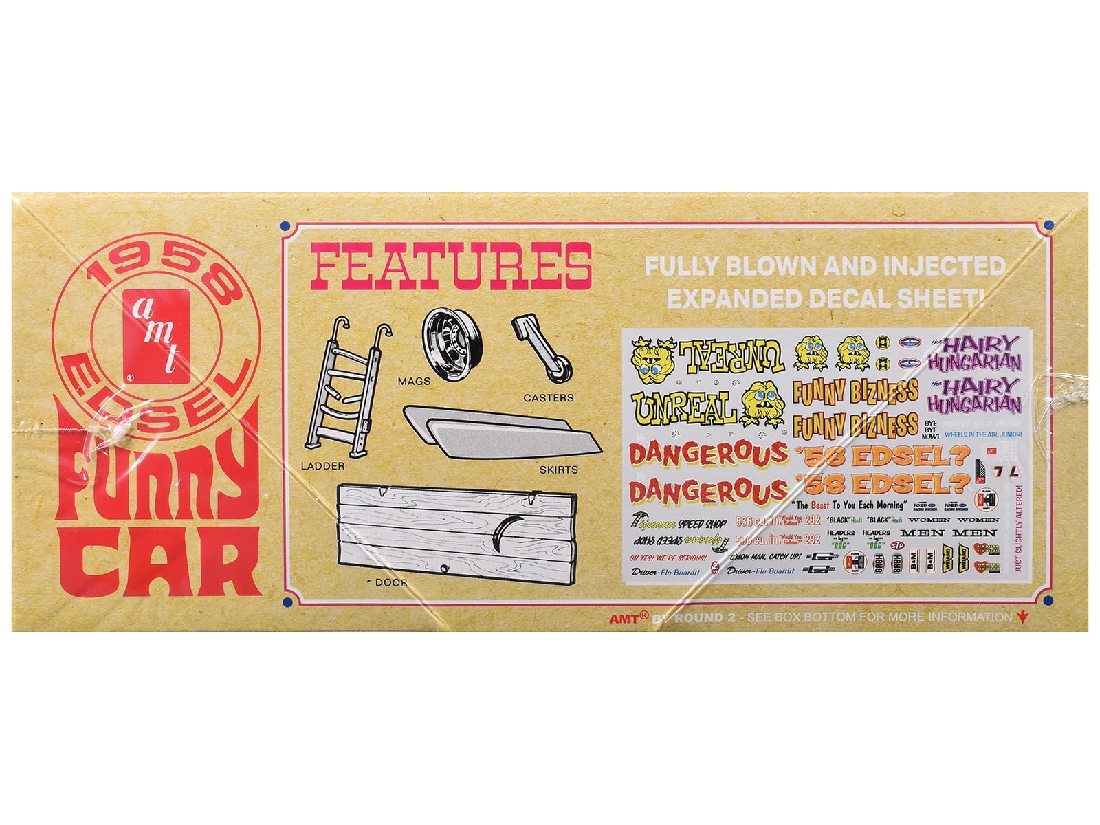 Skill 2 Model Kit of 1958 Edsel Funny Car "Unreal" 1/25 Scale Model by AMT