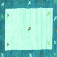 thumbnail image 1 of Ahgly Company Indoor Square Abstract Turquoise Blue Contemporary Area Rugs, 7' Square, 1 of 4