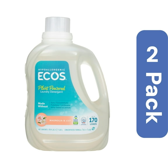 Ecos Magnolia Lily Laundry Detergent 170 Ounce (Pack of 2)