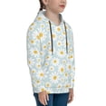 thumbnail image 3 of Lsque Daisies Flowers Patten Youth Hoodie Sweatshirt Pullover with Kangaroo Pocket Boys and Girls Hoodie Warm Hoodie for Kids-Medium, 3 of 6
