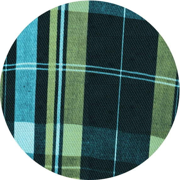 Ahgly Company Indoor Round Patterned Mint Green Area Rugs, 5' Round
