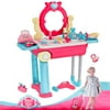Makeup Vanity Table Kids Girls Toy Toddler Play Set Kit Mirror Desk Juguetes Para Niñas (22 Pieces)