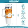 thumbnail image 3 of Cute Orange Cats 40 oz Tumbler with Handle Insulated&nbsp;Travel Mug&nbsp;Lid Straw Leak Proof Steel Vacuum Water Bottles Glasses Fits in Car Cup Holder, 3 of 7