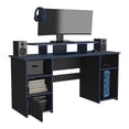thumbnail image 1 of Escritorio Gamer Trollino Wengue y Azul con Luz LED Virtual Muebles, 1 of 6