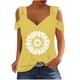 thumbnail image 2 of Fiudx Ropa de Mujer Blusas Plegables con Cuello En V para Mujer, Camisas con Hombros Descubiertos, Top de Manga Corta Estampado, 2 of 4