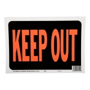 Hy-Ko 8.5 x 12 inch Plastic Keep Out Sign, Weather Resistant, Bold Orange and Black Color