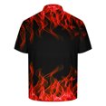 thumbnail image 4 of WAENQINLA Golf Shirts for Men Fashion Flame 3D Printed Lapel Collared Shirt with Button Casual Short Sleeve Pullover Tops, 4 of 5