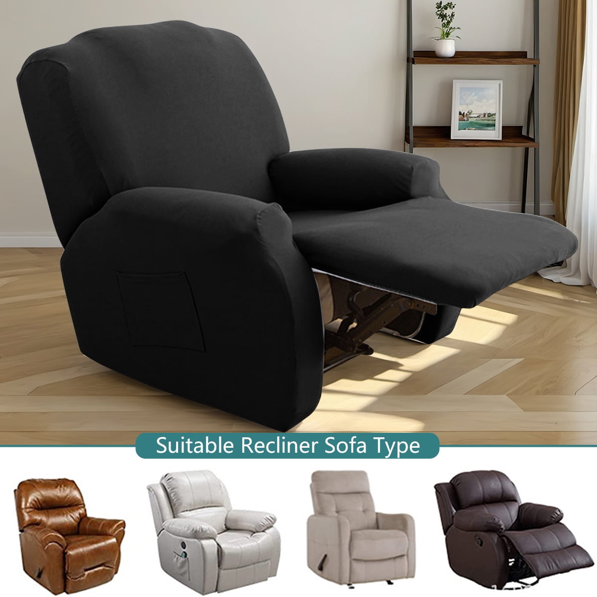 Solennerer Waterproof Recliner Loveseat Cover,Stretch Reclining Sofa Covers with Pockets,Washable Lazy Boy Recliner Slipcovers,Leakproof Couch Protector for Kids, Pets, Dog and Cat