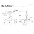 thumbnail image 6 of Kingston Brass Wall-Mount Clawfoot Tub Faucets With Polished Chrome AE20T1, 6 of 6