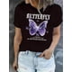 thumbnail image 1 of Camiseta De Mujer Verano Casual Mujer Básica Camiseta Para Deportes Callejeros Playa1pc Women'S Casual Crew Neck T-Shirt with Lightning Butterfly Print, Fashionable Short Sleeve Top, Comfortable Sum, 1 of 6