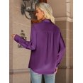 thumbnail image 5 of Zeagoo Womens Satin Blouse Long Sleeve V Neck Shirts Dressy Casual Button Down Business Shirts With Pockets, 5 of 6