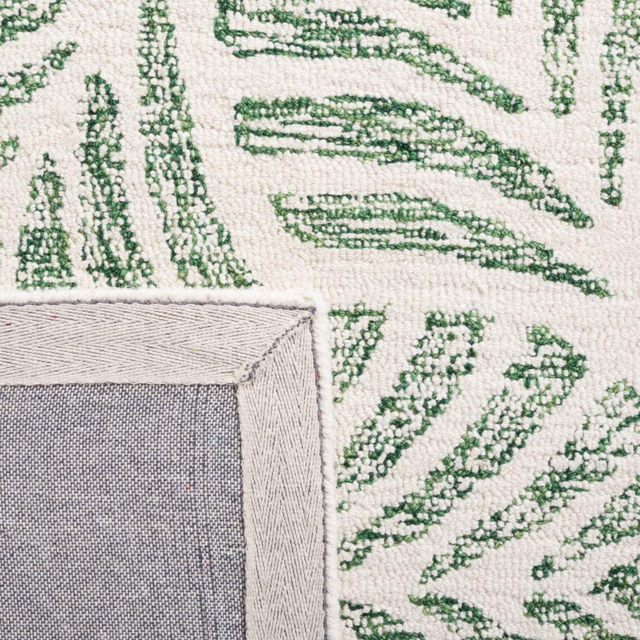 SAFAVIEH Jardin Cyan Leaves Area Rug, Ivory/Green, 5' x 8'