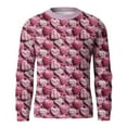thumbnail image 4 of Fgvctg Valentine's Day Mens Sweater Ribbed Knit Crewneck Sweater Love Heart Print Fashion Pullover Slim Fit Long Sleeve Sweaters Lightweight Spring Blouse Light pink L, 4 of 5