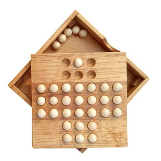 Buy Wood Solitaire Game Classic Peg Solitaire Board Premium Wooden Design  Single Player Brain Teaser Strategy Puzzle for Brain Training op Indoor  (Jump All but one) Online at desertcartUAE