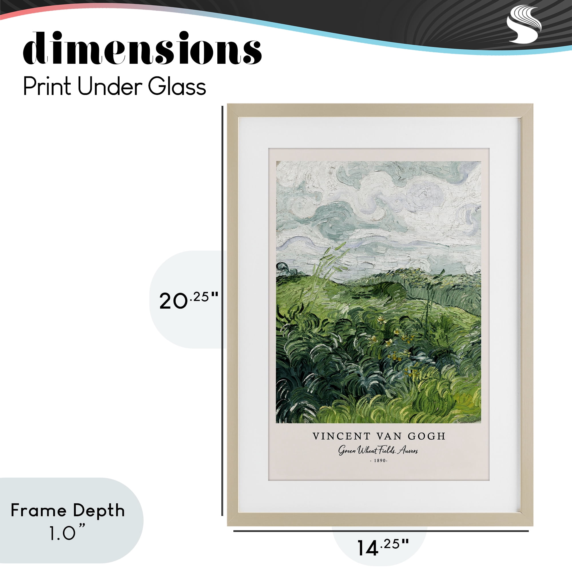 Stupell Industries Classic Green Wheat Fields Birch Framed Print Under Glass, design by Vintage Hustle