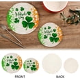 thumbnail image 3 of SKYSONIC 2 pcs Saint Patrick's Day Pot Holders Trivets, Heat Resistant Trivets,Clovers Shamrock Golden Cotton Thread Weave Mats for Hot Pads Pans Pot Bowl Teapot, 3 of 7