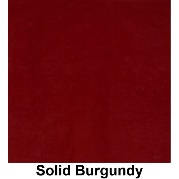 Solid Burgundy Print Cotton Bandana (22 inches x 22 inches)