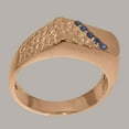 thumbnail image 4 of LBG British Made 14k Rose Gold ring with Natural Sapphire Mens band Ring - 33 size options - Size 9.75, 4 of 6