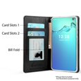 thumbnail image 3 of for 6.1" Samsung Galaxy S10 LITE Luxury Infolio Hybrid Grip and Anti-Slip Dust and Debris Protection Shock Absorption Foldable Kickstand Landscape Mode Leather Strap Card Slot Wallet Case [BlackWhite], 3 of 4