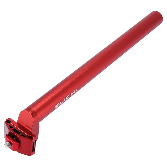 Unique Bargains 27.2x350mm Universal Bike Seat Post Aluminum Alloy Adjustable Seatpost with Clamp Red