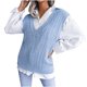 thumbnail image 1 of Suéteres para mujer Chaleco de cuello en V casual de moda Chaleco de suéter de punto de diamante hueco Odeerbi ODB-3, 1 of 3