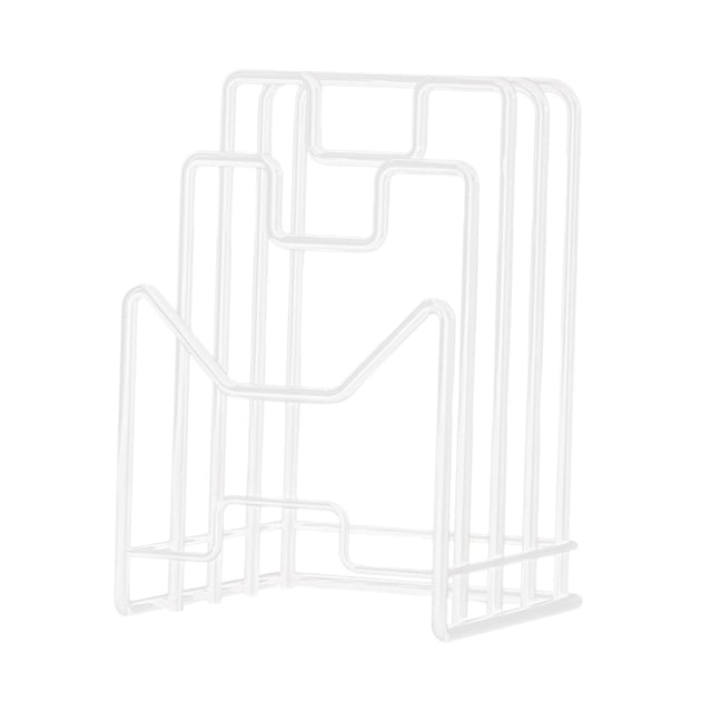 Soporte para tabla de cortar, soporte multiusos para tapa de olla, soporte para utensilios de cocina blanco