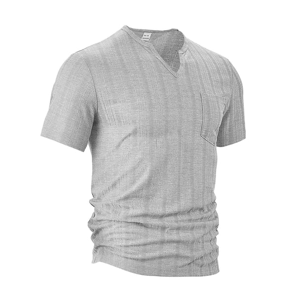 pstuiky Camisas casuales de manga corta para hombre, Camiseta de manga corta con cuello redondo y hombros descubiertos para hombre, talla grande camisas casuales para hombre xl