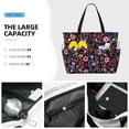 thumbnail image 3 of Gaeub Dancing Skeletons Floral Garden Beach Travel Bag, Multi-Pocket Beach Bag, Summer Vacation Bag, Beach Essentials Tote, 3 of 7