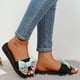 thumbnail image 5 of Amzcrzy Zapatos de mujer,Zapatos de mujer,Zapatillas de mujer, Zapatos de moda para mujer, zapatillas informales con punta redonda y tacón de cuña, sandalias de playa florales Sandalias Mujer Zapatil, 5 of 9