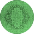 thumbnail image 1 of Ahgly Company Indoor Round Oriental Emerald Green Industrial Area Rugs, 7' Round, 1 of 4