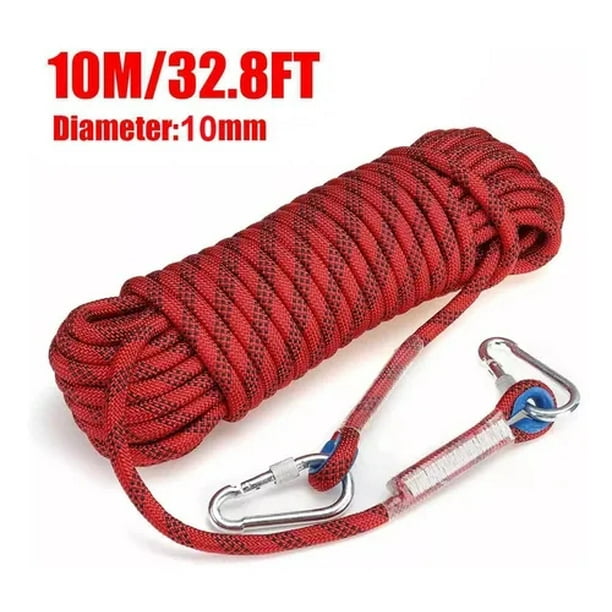 Static Climbing Rope in Various Lengths (35FT, 50FT, 100FT, 150FT, 200FT,  250FT) and Diameters (10mm, 16mm), Suitable for Climbing and Rappelling. 