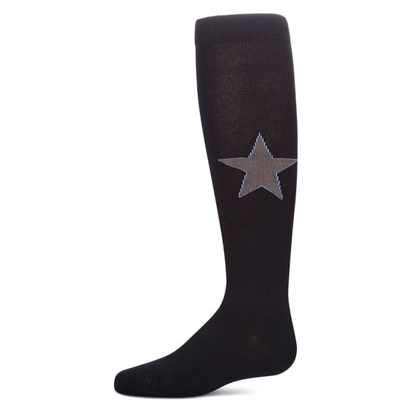 MeMoi Cotton-Rich Star Themed Knee Sock - Girls - Female, 10, Navy