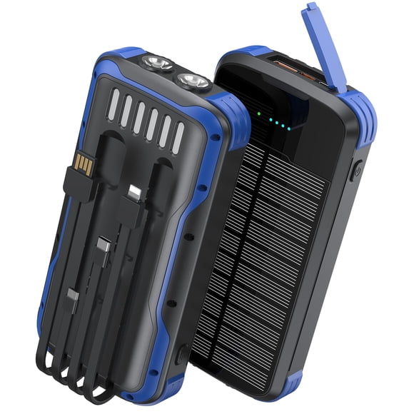 Power Bank Cargador Solar SOXONO 40000mAh con PD 20W Azul