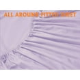 thumbnail image 4 of Elegant Comfort 6-Piece Damask Stripe Bed Sheet Set, 1500 Thread Count Microfiber, Wrinkle-Resistant, California King, Lavender/Lilac, 4 of 5