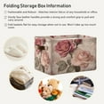 thumbnail image 6 of WOBOGO Vintage Rose Square Storage Basket with Waterproof Canvas and PE Lining Durable PU Leather Handles 14.2×10.2×8.3in, 6 of 9