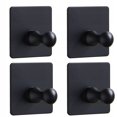 thumbnail image 1 of 4 ganchos adhesivos, toallero, gancho de acero inoxidable, gancho negro ER, 1 of 5