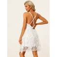 thumbnail image 3 of Mini vestido con escote en V y espalda descubierta para mujer blanco L, 3 of 5