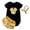 Black, variant on Infant Baby Girl Favorite Cartoon Inspired Bow Romper with Bloomers and Headband 3 pcs Outfit Set (70/3-6 Months, White)