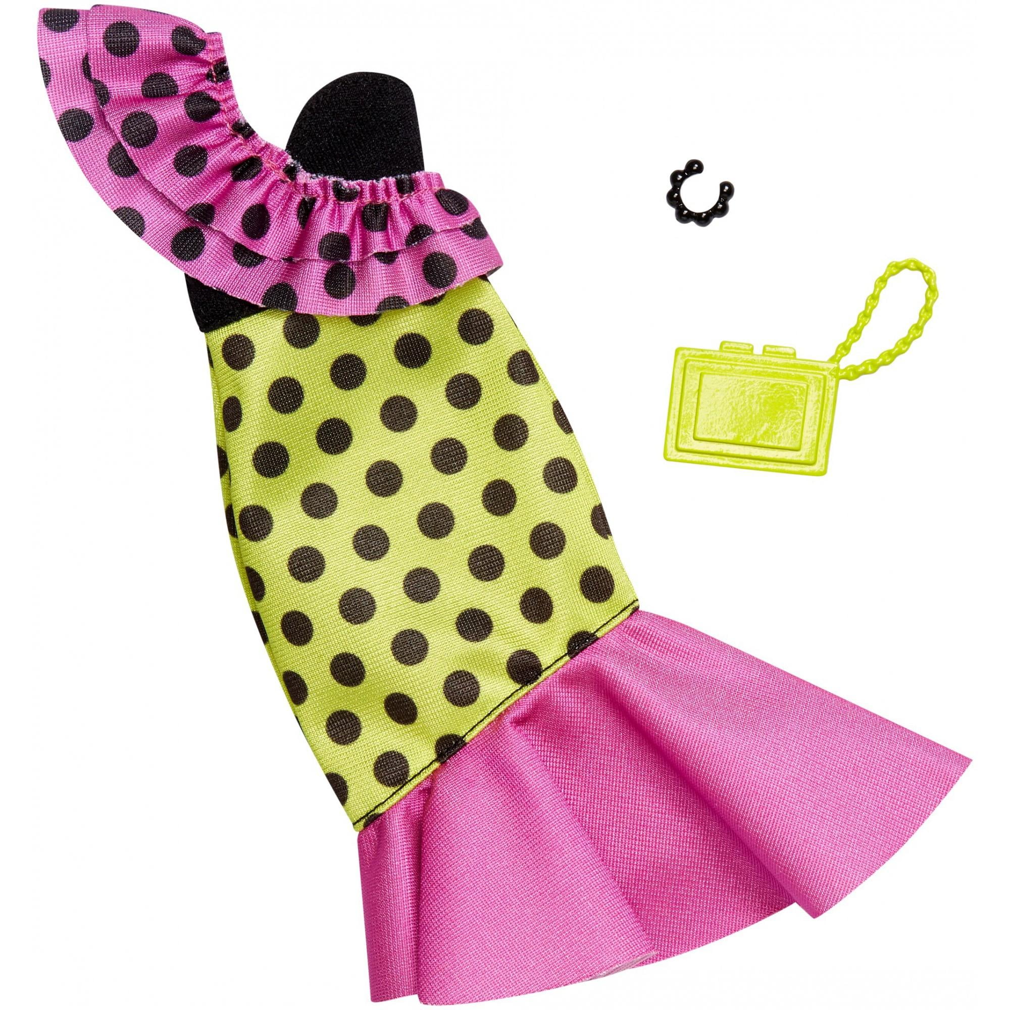Barbie Complete Looks Polka Dot Ruffled Dress Fashion Pack - Walmart.com
