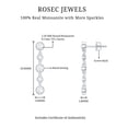 thumbnail image 6 of Rosec Jewels Certified Moissanite Dangle Earrings for Women - D Color VS1 Clarity, 10K White Gold, 6 of 7