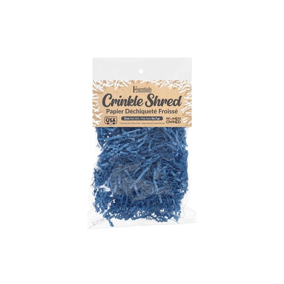 Essentials by Leisure Arts Crinkle Shred Bag, Light Blue, 2oz Shredded Paper Filler, Crinkle Cut Paper Shred Filler, Box Filler, Shredded Paper for Gift Box, Paper Crinkle Filler, Box Filling