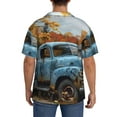 thumbnail image 3 of Honeii Rustic Vintage Truck Autumn for Men's Short-Sleeved Button-Up Collared Shirt Featuring A Pocket, Perfect for Beach Vacations, And Travel Adventures.-X-Large, 3 of 5