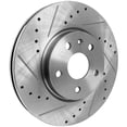 thumbnail image 2 of New Cross-drilled Brake Disc Compatible With Buick Chevrolet GMC LaCrosse Sport Touring 6 Cyl 3.6L Impala LT 6 Cyl 3.6L Malibu LTZ 4 Cyl 2.0L 2010-2023 By 41260 55174 493112 850160, 2 of 7