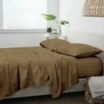 thumbnail image 6 of MyGiza Sheets 4 Piece Full Sheet Sets 400 TC 100% Giza Egyptian Cotton Taupe Striped Sheet Set Fits upto 18 Inches Deep, 6 of 7