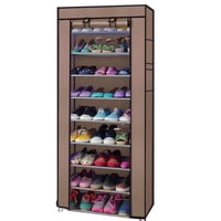 Zimtown 10 Tier Shoe Closet Organizer Cover Rack Storage Shelf Cabinet Space Saving