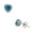 Light Blue, variant on 925 Sterling Silver Love Heart Multicolor White CZ Stud Earrings
