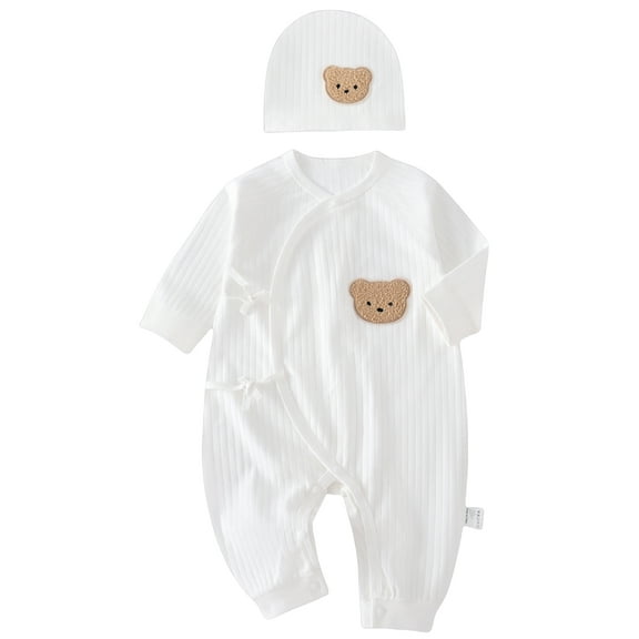 100% Cotton Long Sleeve Baby Onesie For Boys And Girls White Baby Bodysuit