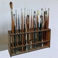 thumbnail image 5 of Holloyiver Wooden Paint Brush Holder for 67 Brushes, Desk Stand Paintbrush Organizer, Holding Rack for Pens, Paint Brushes, Colored Pencils, Markers, 5 of 9